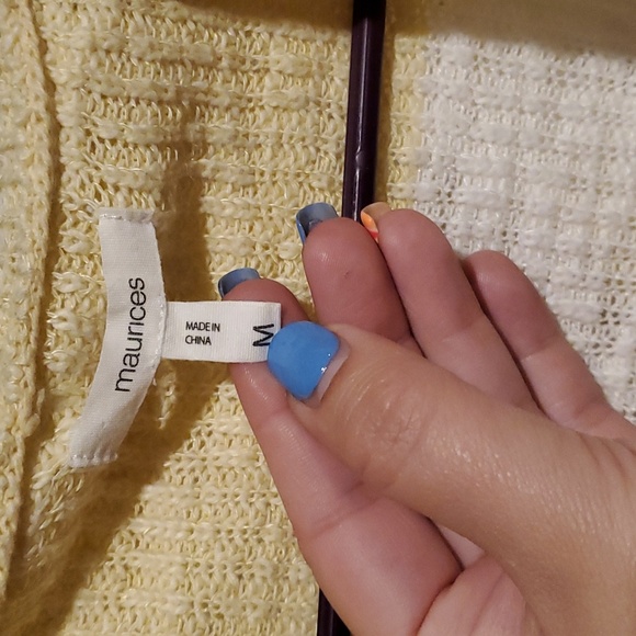 ☀️Yellow and White Striped Cardigan-medium - Picture 3 of 5